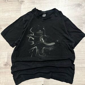 Disney Black Tee with Wolf Graphic